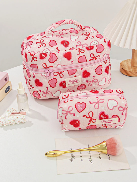 Hearts & Bows Cosmetic Bag