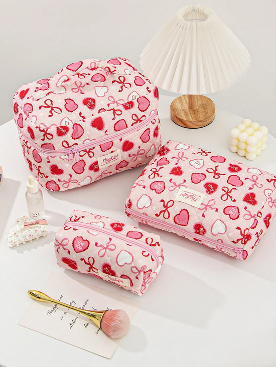 Hearts & Bows Cosmetic Bag
