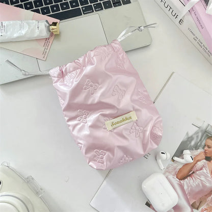 Glossy Soft-Touch Makeup Pouch