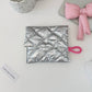 Compact Silver Zipper Pouch